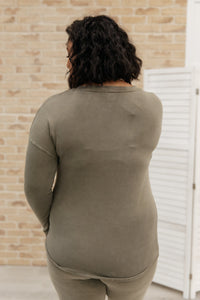 Essential Lounge Top in Mineral Wash Olive - Happily Ever Atchison Shop Co.