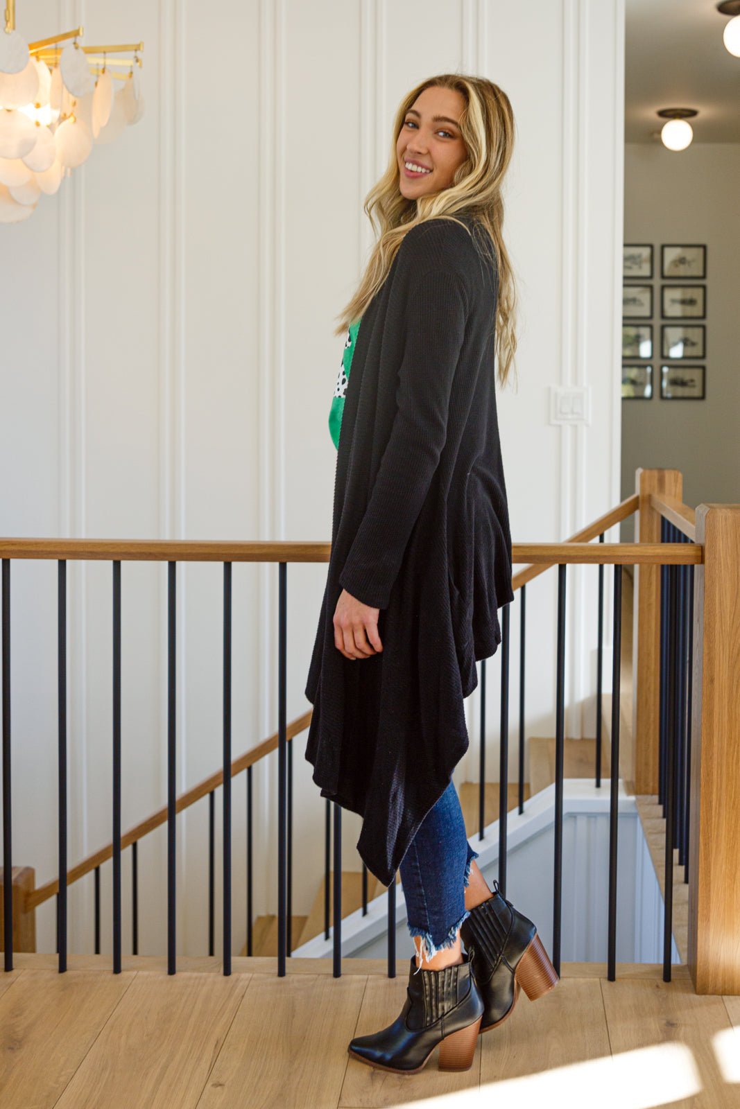 Ever Soft Cascade Cardigan With Pockets In Black - Happily Ever Atchison Shop Co.