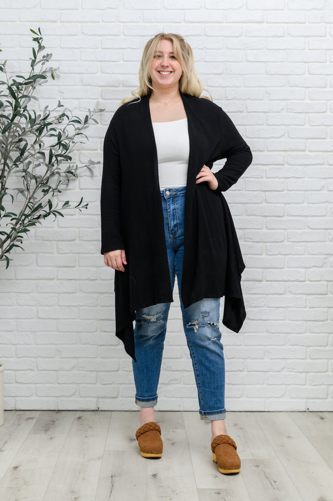 Ever Soft Cascade Cardigan With Pockets In Black - Happily Ever Atchison Shop Co.