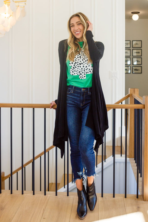 Ever Soft Cascade Cardigan With Pockets In Black - Happily Ever Atchison Shop Co.