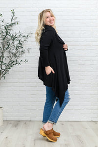 Ever Soft Cascade Cardigan With Pockets In Black - Happily Ever Atchison Shop Co.