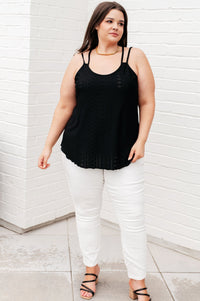 Eye on the Prize Eyelet Tank in Black - Happily Ever Atchison Shop Co.