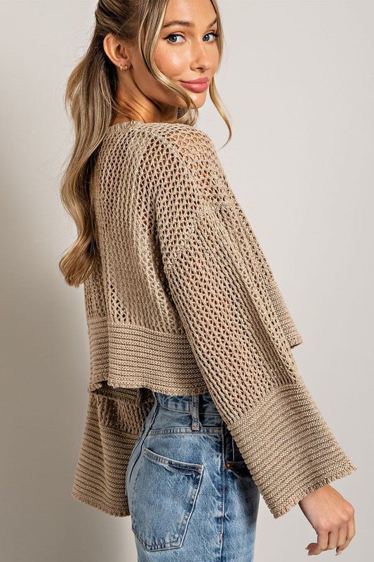 Eyelet Knit Cardigan - Happily Ever Atchison Shop Co.