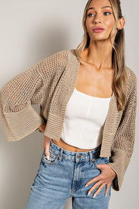 Eyelet Knit Cardigan - Happily Ever Atchison Shop Co.