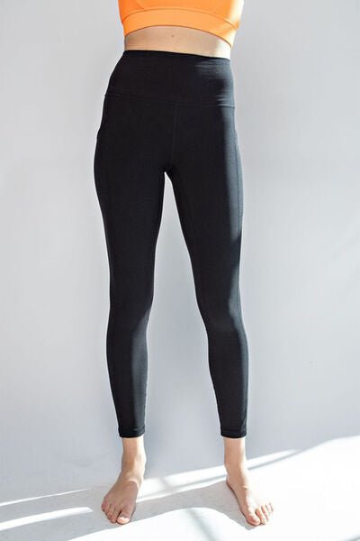 Faith Apparel High Waist Wide Waistband Leggings - Happily Ever Atchison Shop Co.