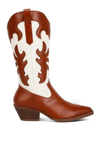 Fallon Faux Leather Patchwork Cowboy Boots - Happily Ever Atchison Shop Co.