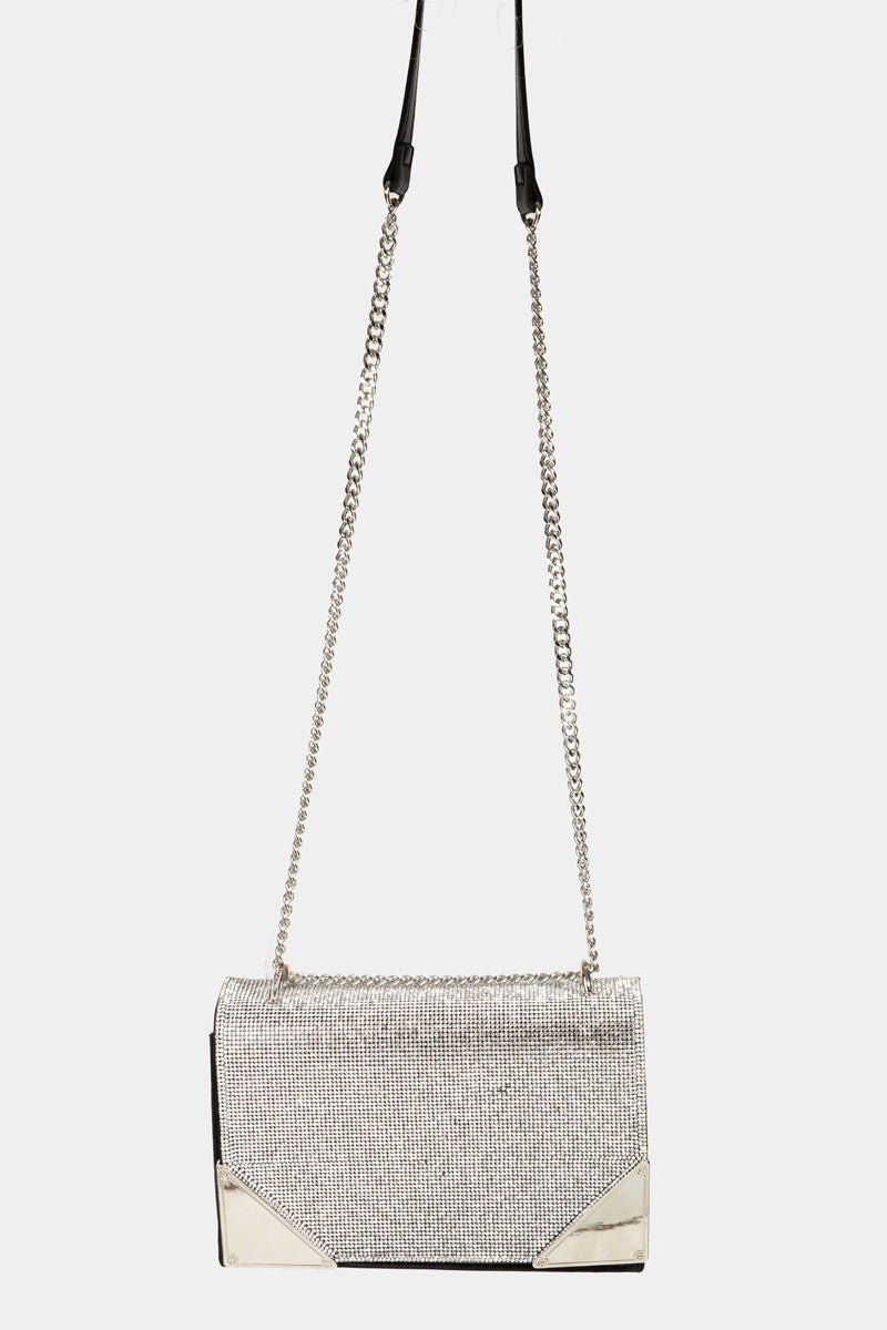 Fame Rhinestone Studded Rectangle Crossbody Bag - Happily Ever Atchison Shop Co.
