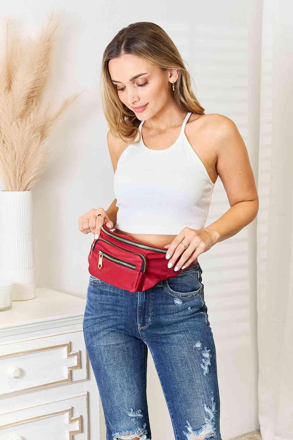 Fame Triple Pocket Nylon Fanny Pack - Happily Ever Atchison Shop Co.