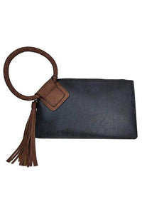 Fashion Cuff Handle Tassel Wristlet Clutch - Happily Ever Atchison Shop Co.