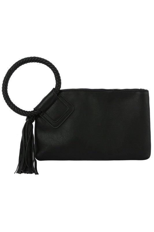 Fashion Cuff Handle Tassel Wristlet Clutch - Happily Ever Atchison Shop Co.