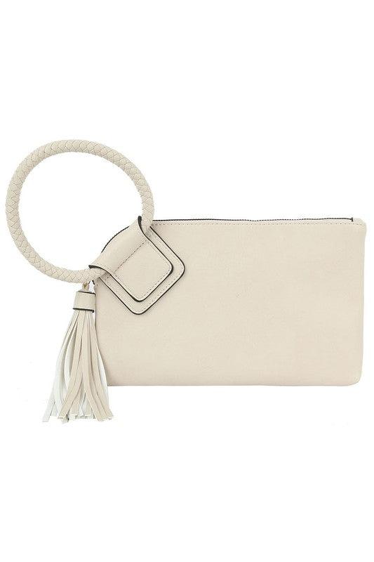 Fashion Cuff Handle Tassel Wristlet Clutch - Happily Ever Atchison Shop Co.