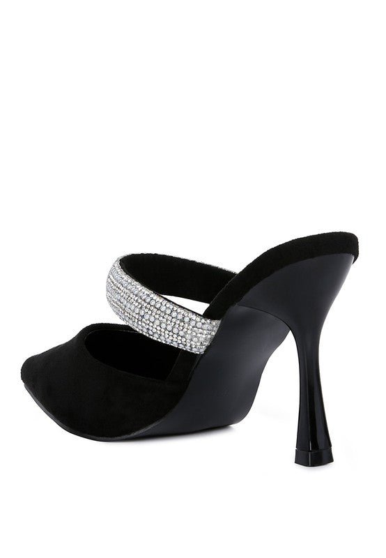 Fauci Diamante Strap Heeled Mules - Happily Ever Atchison Shop Co.