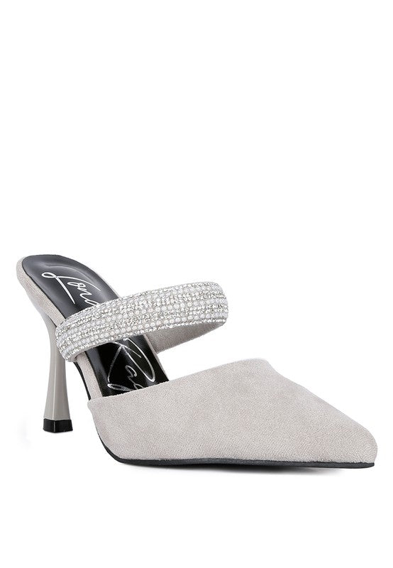 Fauci Diamante Strap Heeled Mules - Happily Ever Atchison Shop Co.