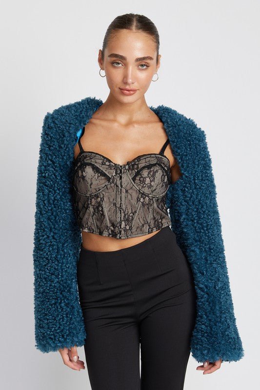 FAUX FUR BOLERO - Happily Ever Atchison Shop Co.