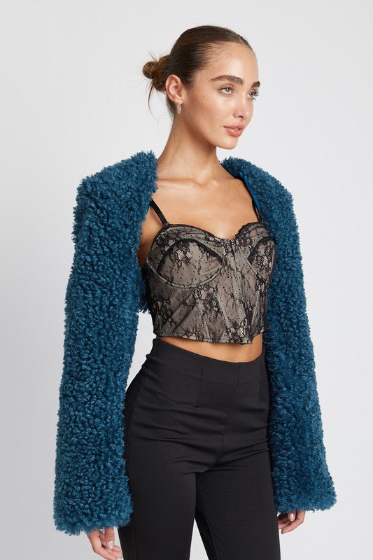 FAUX FUR BOLERO - Happily Ever Atchison Shop Co.