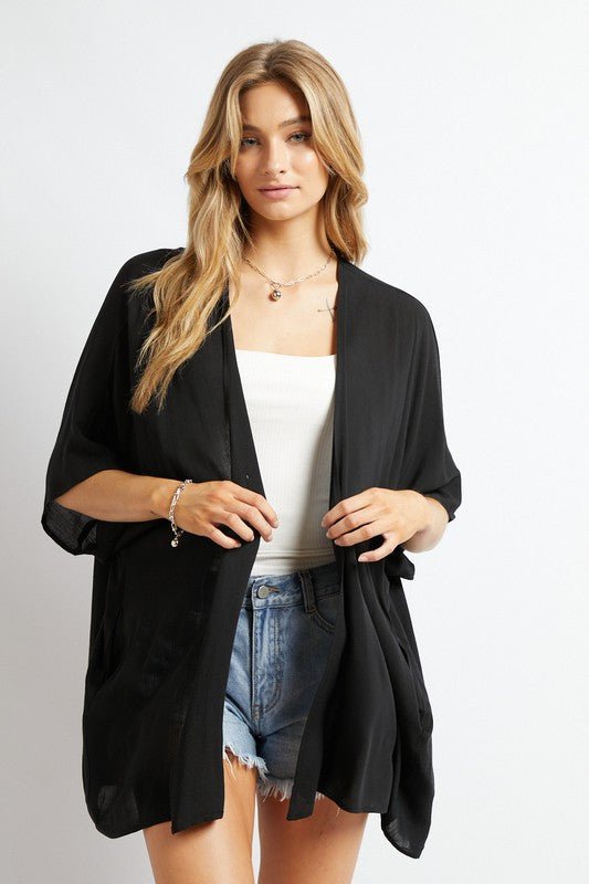 Favorite Solid Kimono Cardigan - Happily Ever Atchison Shop Co.