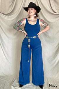 FawnFit Wide Leg Sleeveless Jumpsuit With Built-In Bra - Happily Ever Atchison Shop Co.