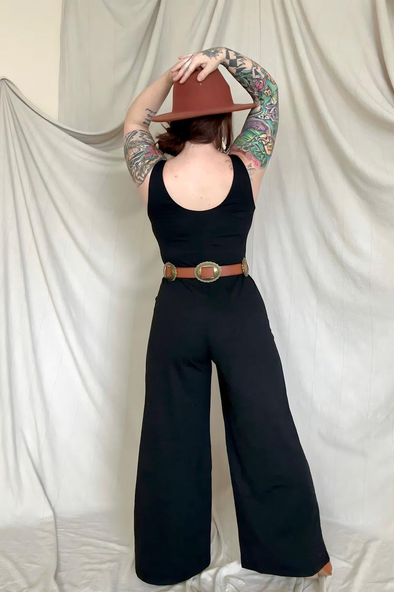 FawnFit Wide Leg Sleeveless Jumpsuit With Built-In Bra - Happily Ever Atchison Shop Co.