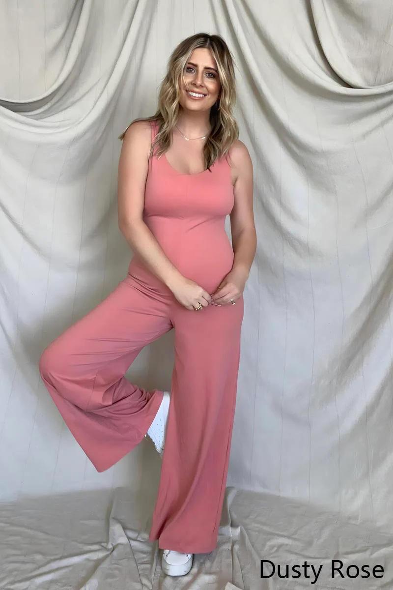 FawnFit Wide Leg Sleeveless Jumpsuit With Built-In Bra - Happily Ever Atchison Shop Co.