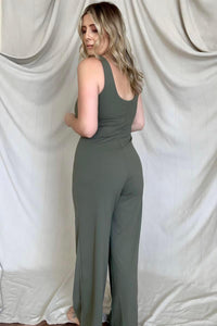 FawnFit Wide Leg Sleeveless Jumpsuit With Built-In Bra - Happily Ever Atchison Shop Co.