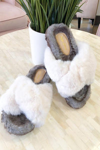 Feeling Cozy White Slippers - Happily Ever Atchison Shop Co.