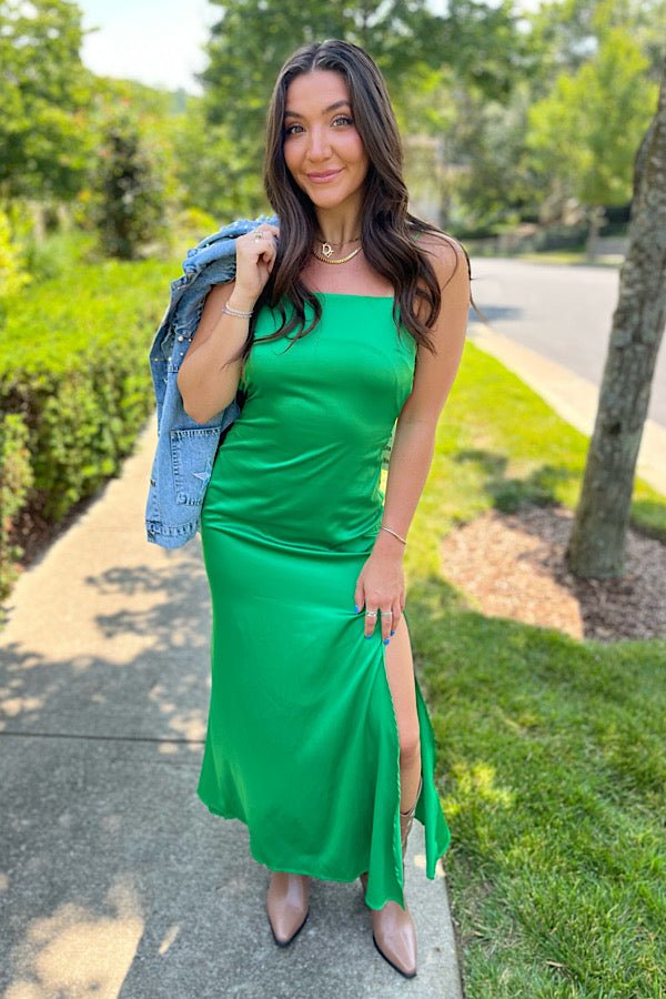 Feeling Lucky Green Slip Maxi Dress - Happily Ever Atchison Shop Co.