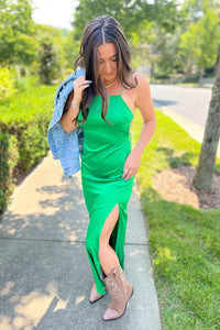 Feeling Lucky Green Slip Maxi Dress - Happily Ever Atchison Shop Co.