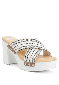 Finley Raffia High Block Heel Mules - Happily Ever Atchison Shop Co.
