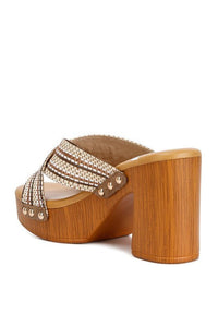 Finley Raffia High Block Heel Mules - Happily Ever Atchison Shop Co.