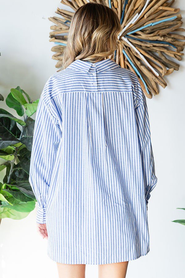 First Love Striped Button Down High - Low Hem Shirt - Happily Ever Atchison Shop Co.