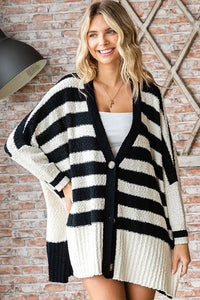 First Love Textured Striped Button Down Cardigan - Happily Ever Atchison Shop Co.