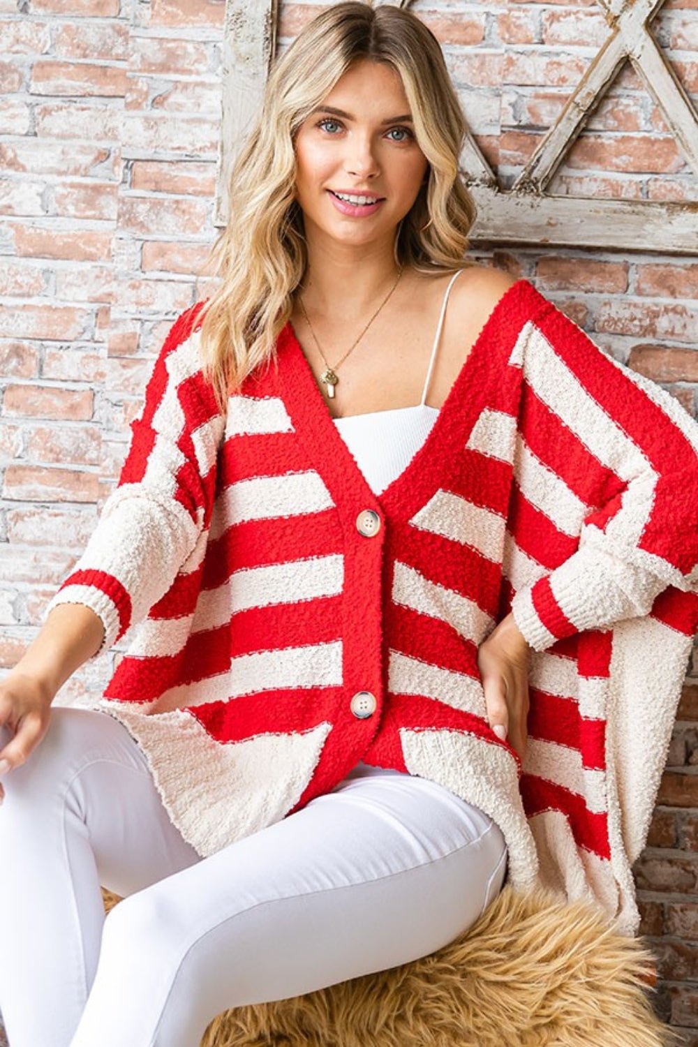 First Love Textured Striped Button Down Cardigan - Happily Ever Atchison Shop Co.