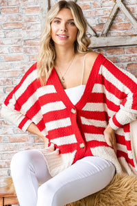 First Love Textured Striped Button Down Cardigan - Happily Ever Atchison Shop Co.