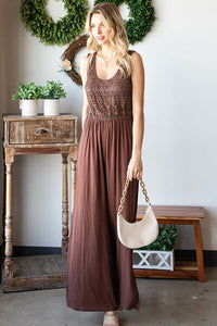 First Love Tie Back Sleeveless Slit Wide Leg Jumpsuit - Happily Ever Atchison Shop Co.