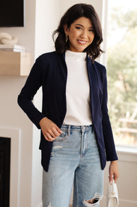 Fitted Blazer in Navy - Happily Ever Atchison Shop Co.