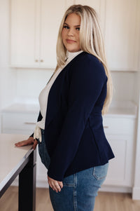 Fitted Blazer in Navy - Happily Ever Atchison Shop Co.