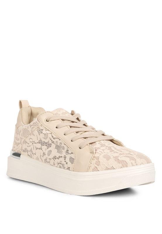 Flakes Lace Detail Low Platform Sneakers - Happily Ever Atchison Shop Co.