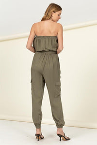 Flap Pocket Side Belted Tube Jumpsuit - Happily Ever Atchison Shop Co.