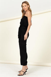 Flap Pocket Side Belted Tube Jumpsuit - Happily Ever Atchison Shop Co.