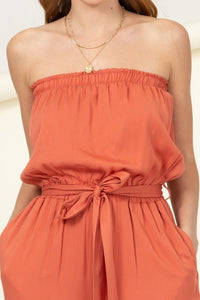 Flap Pocket Side Belted Tube Jumpsuit - Happily Ever Atchison Shop Co.