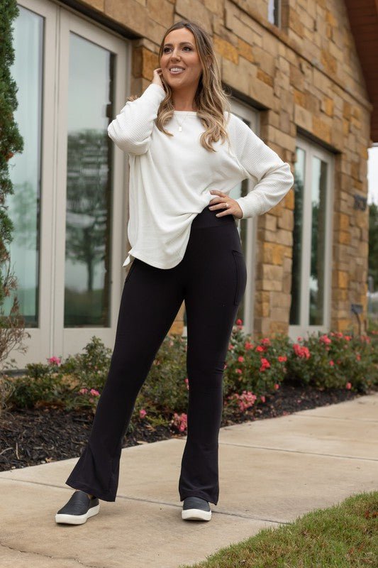 Flare Leggings WITH POCKETS - Happily Ever Atchison Shop Co.