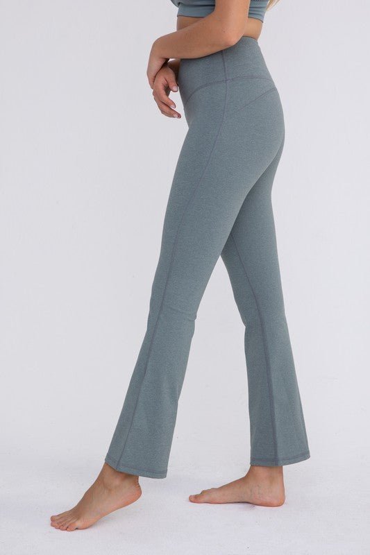 Flare Swoop Back High - Waisted Leggings - Happily Ever Atchison Shop Co.