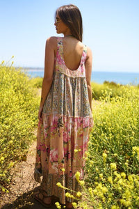 Floral Boho Stripe Mixed Full Skirt Maxi Dress - Happily Ever Atchison Shop Co.