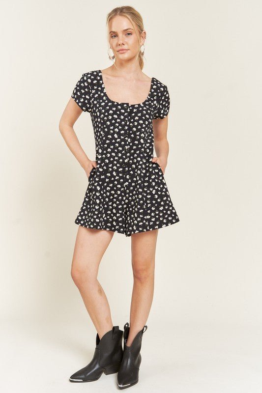 FLORAL BUTTON DOWN ROMPER - Happily Ever Atchison Shop Co.