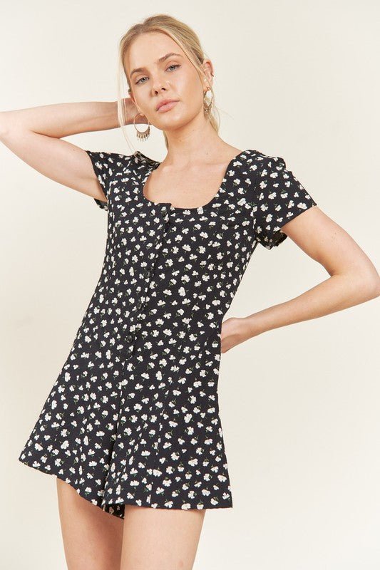 FLORAL BUTTON DOWN ROMPER - Happily Ever Atchison Shop Co.