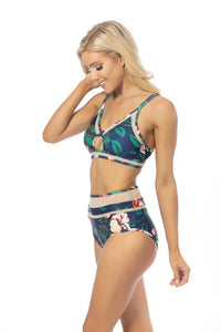 FLORAL PRINT MESH INSERTS BIKINI SET - Happily Ever Atchison Shop Co.