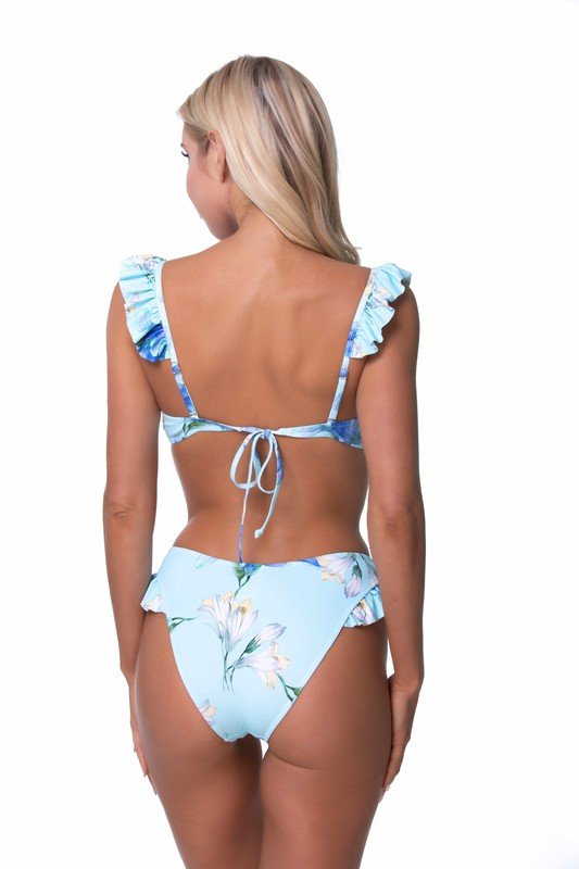 FLORAL RUFFLED BIKINI SET - Happily Ever Atchison Shop Co.