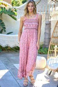 Floral Smocked Detail With Ruffle Jumpsuit - Happily Ever Atchison Shop Co.