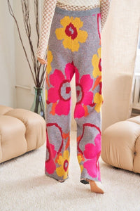 Flower Printed Casual Cozy Full Long Wide Pants - Happily Ever Atchison Shop Co.