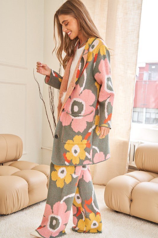 Flower Printed Casual Cozy Full Long Wide Pants - Happily Ever Atchison Shop Co.